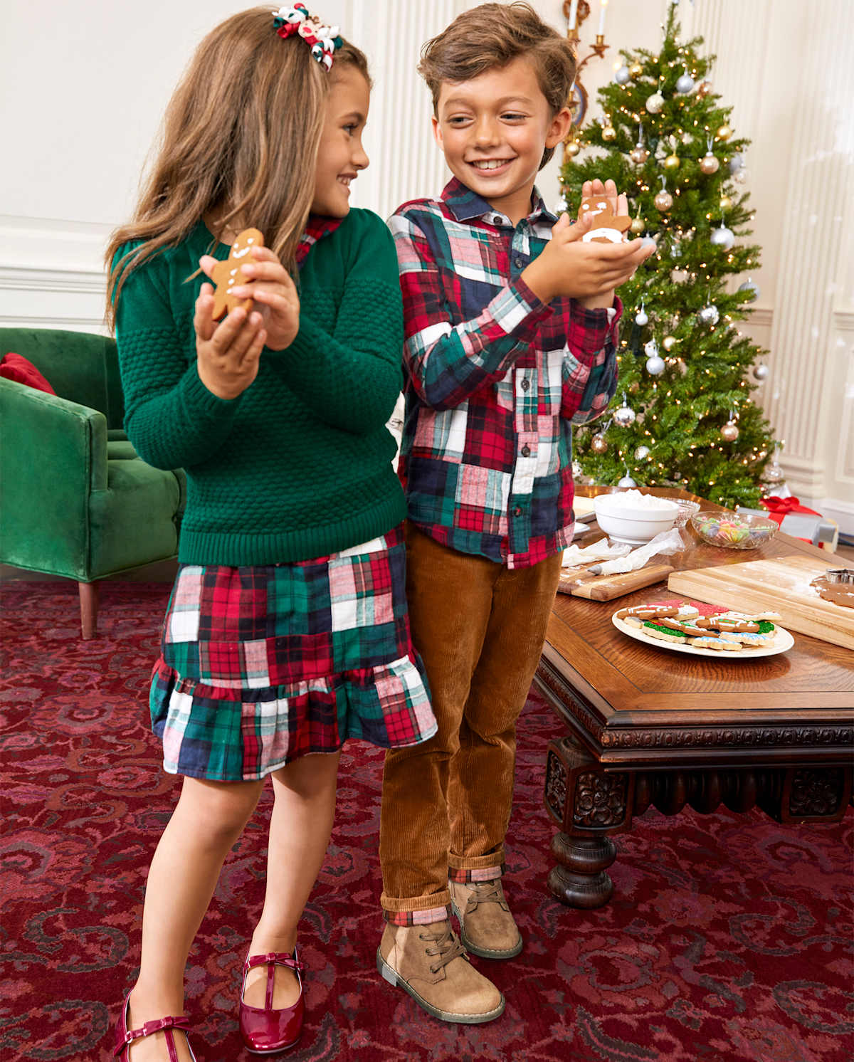 Детские рубашки Gymboree Boys Patch Plaid Shirt - Christmas Cabin — фото 2