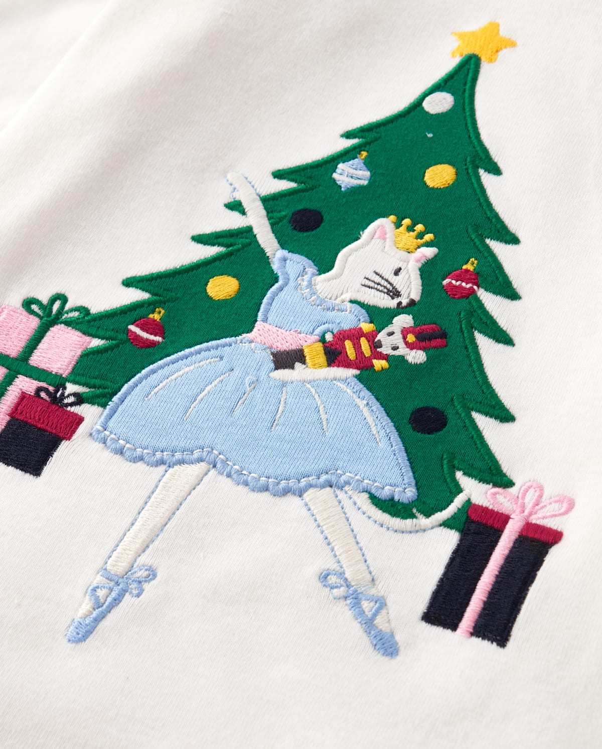 Детские топы Gymboree Girls Embroidered Ballerina Cat Ruffle Top - Nutcracker
