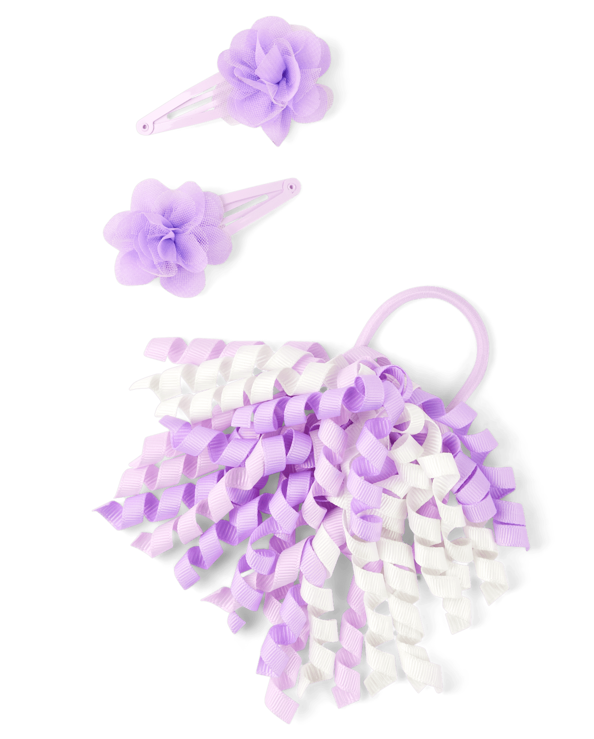 Gymboree Girls Floral Curly Hair 3-Piece Set - Lovely Lavender
