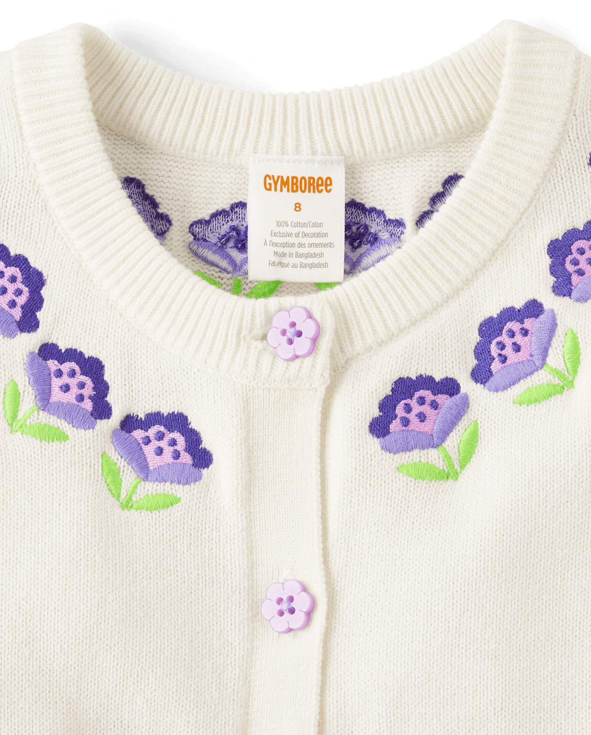 Детские кардиганы Gymboree Girls Embroidered Floral Cardigan - Lovely Lavender