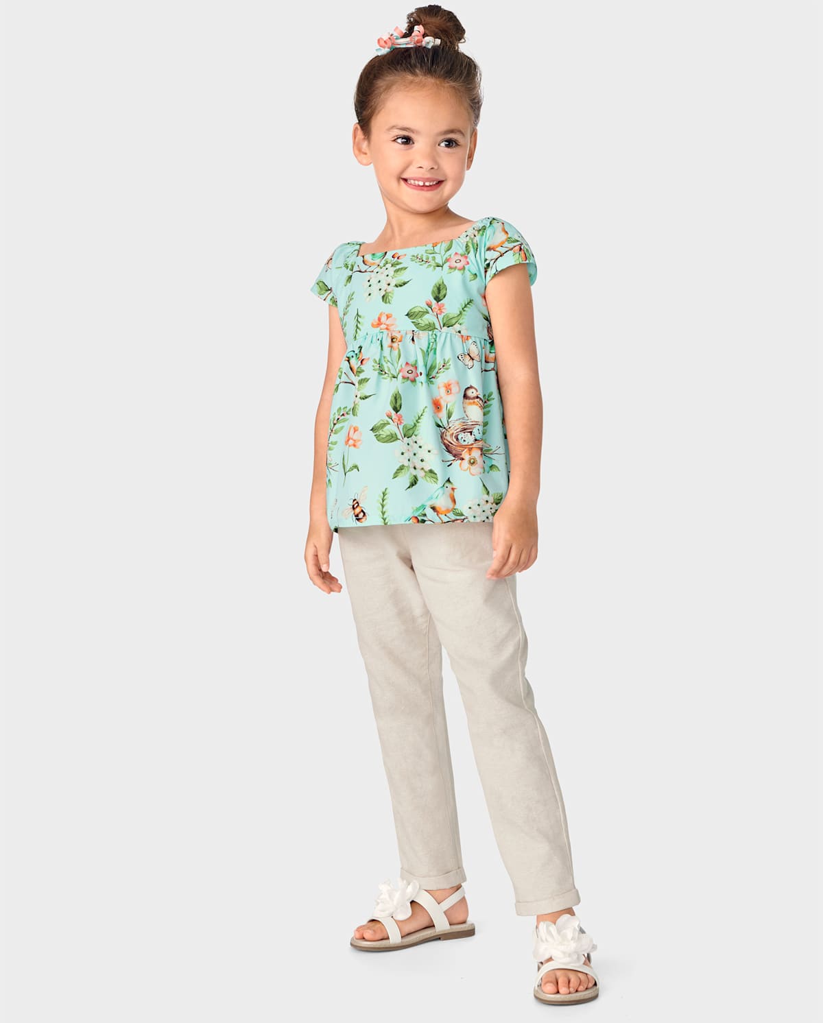 Gymboree Girls Tie Linen-Blend Pull On Pants — фото 3