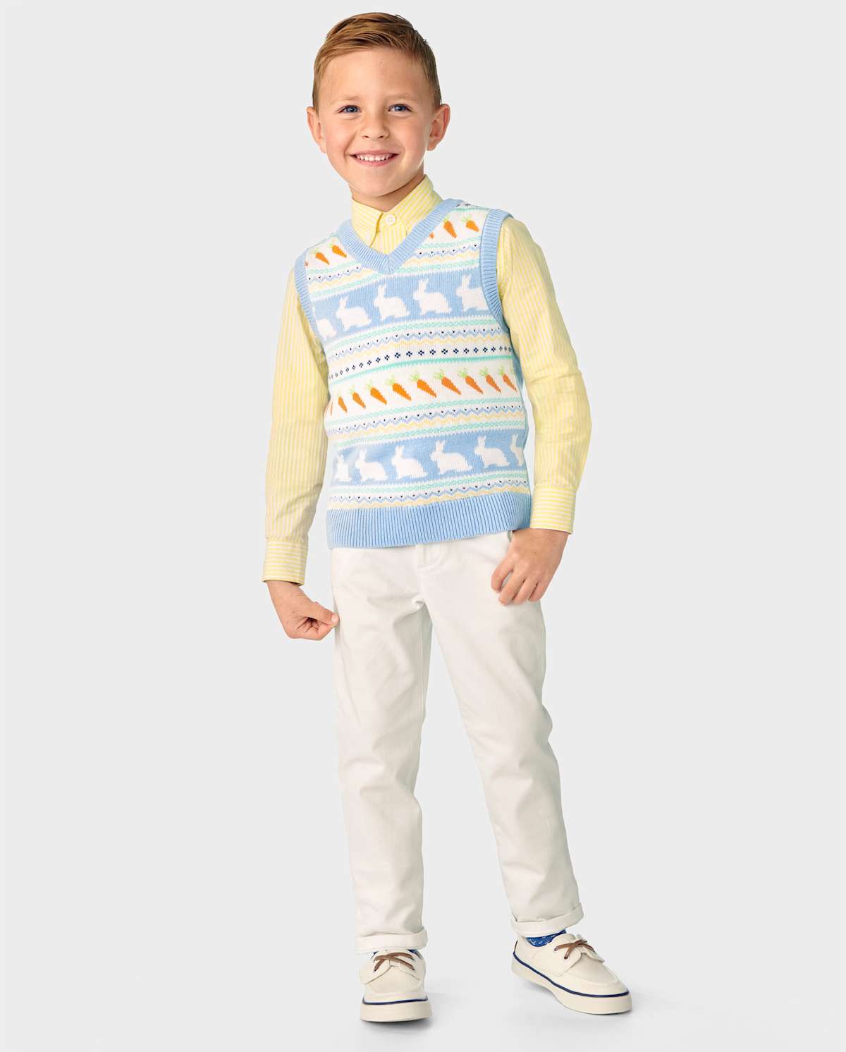 Детские рубашки Gymboree Boys Pinstripe Bunny Poplin Button Up Shirt - Spring Celebrations — фото 2