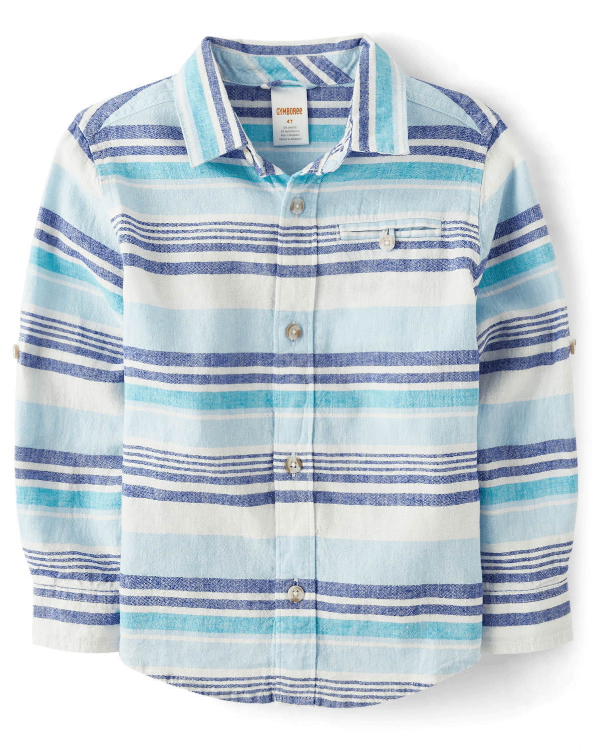 Детские рубашки Gymboree Boys Striped Button Up Shirt - Bon Voyage