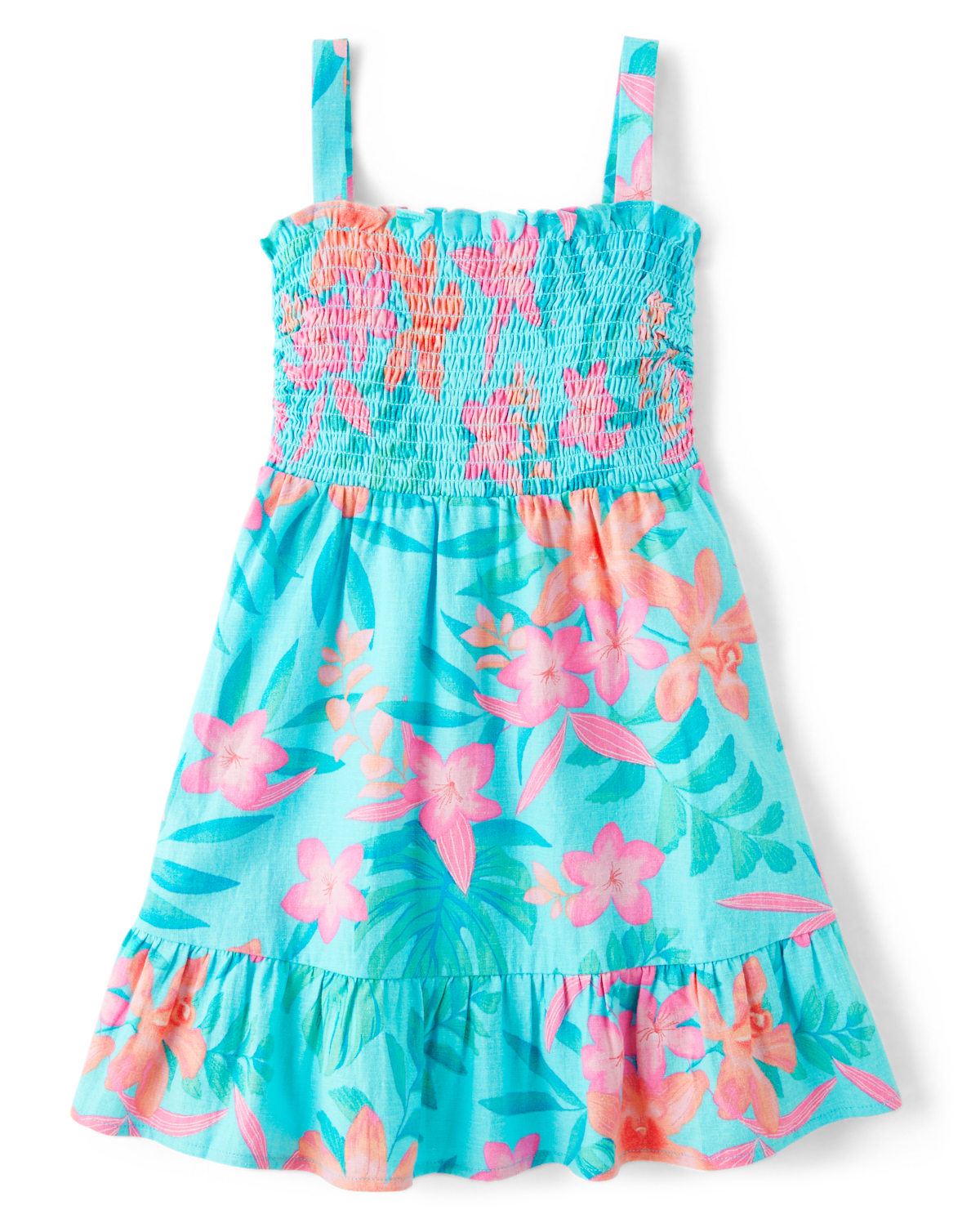 Детские платья Gymboree Girls Tropical Smocked Ruffle Dress - Splish-Splash