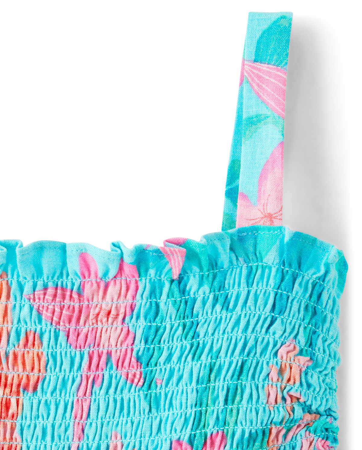 Детские платья Gymboree Girls Tropical Smocked Ruffle Dress - Splish-Splash — фото 2
