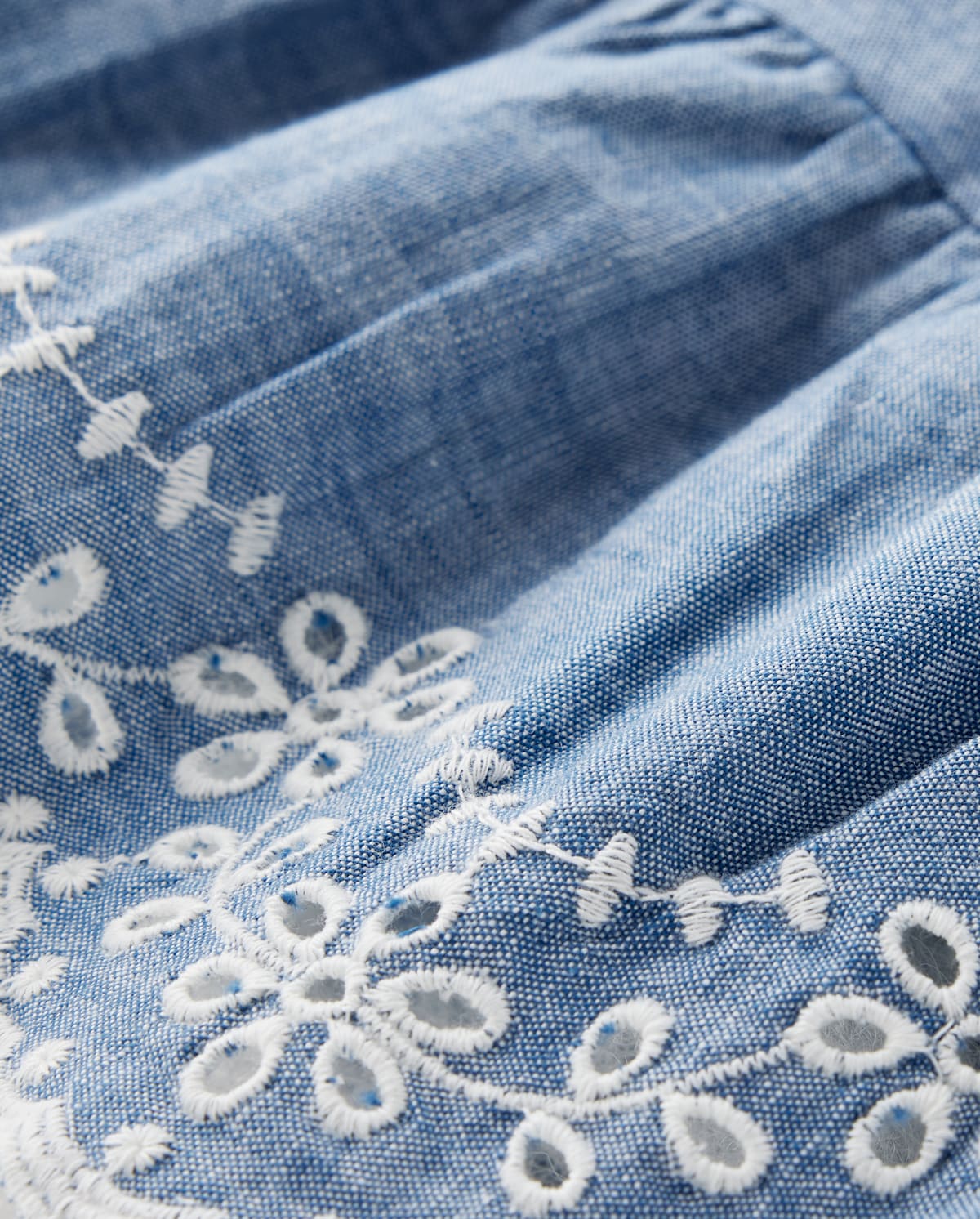 Детские платья Gymboree Girls Eyelet Chambray Tiered Dress - Prairie Fields — фото 3