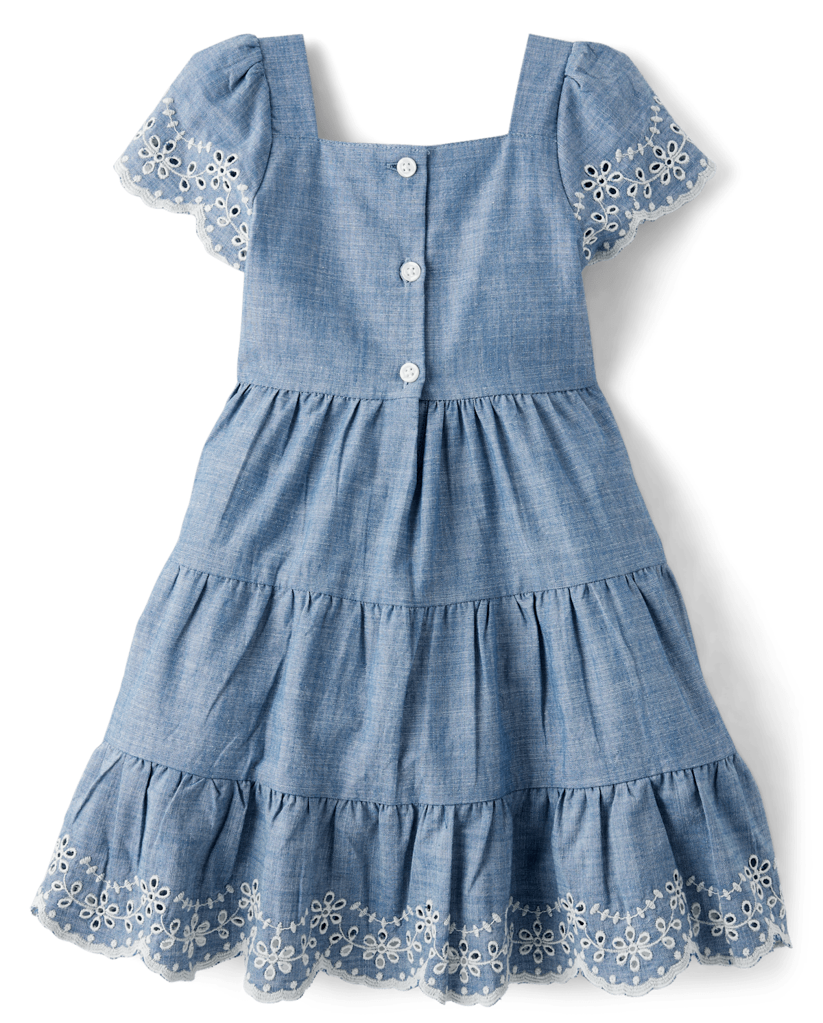Детские платья Gymboree Girls Eyelet Chambray Tiered Dress - Prairie Fields — фото 4