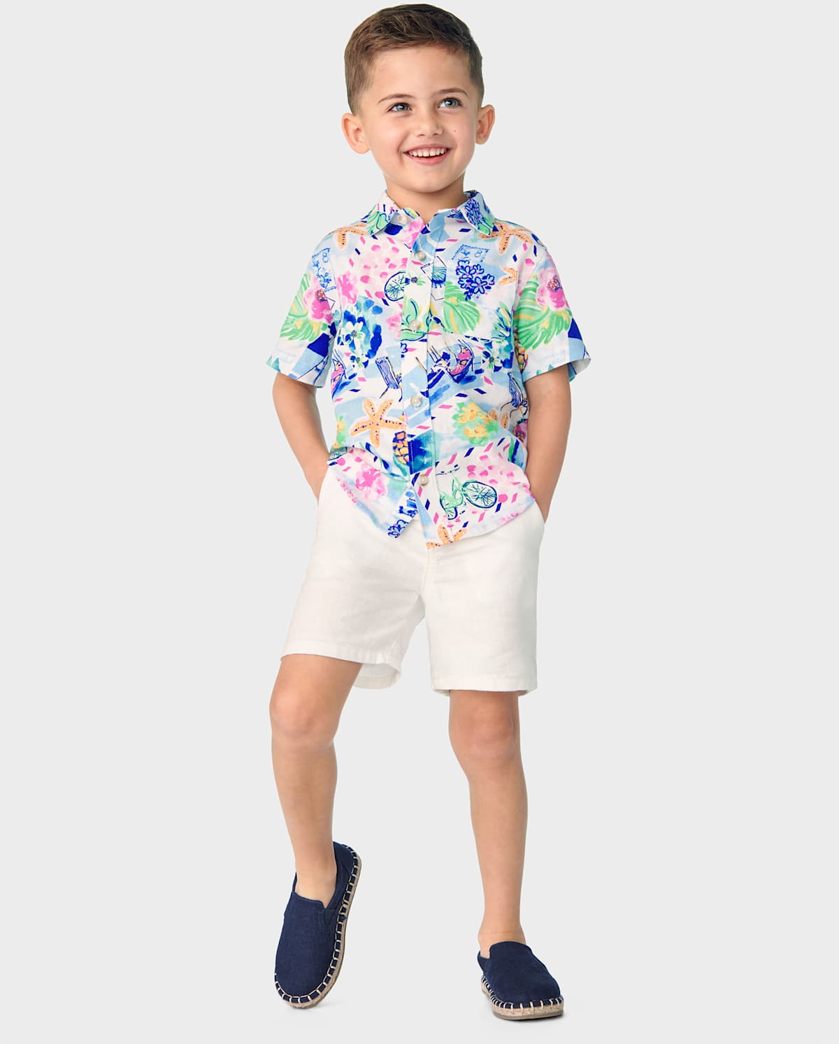 Детские рубашки Gymboree Boys Tropical Button Up Shirt - Bon Voyage — фото 2