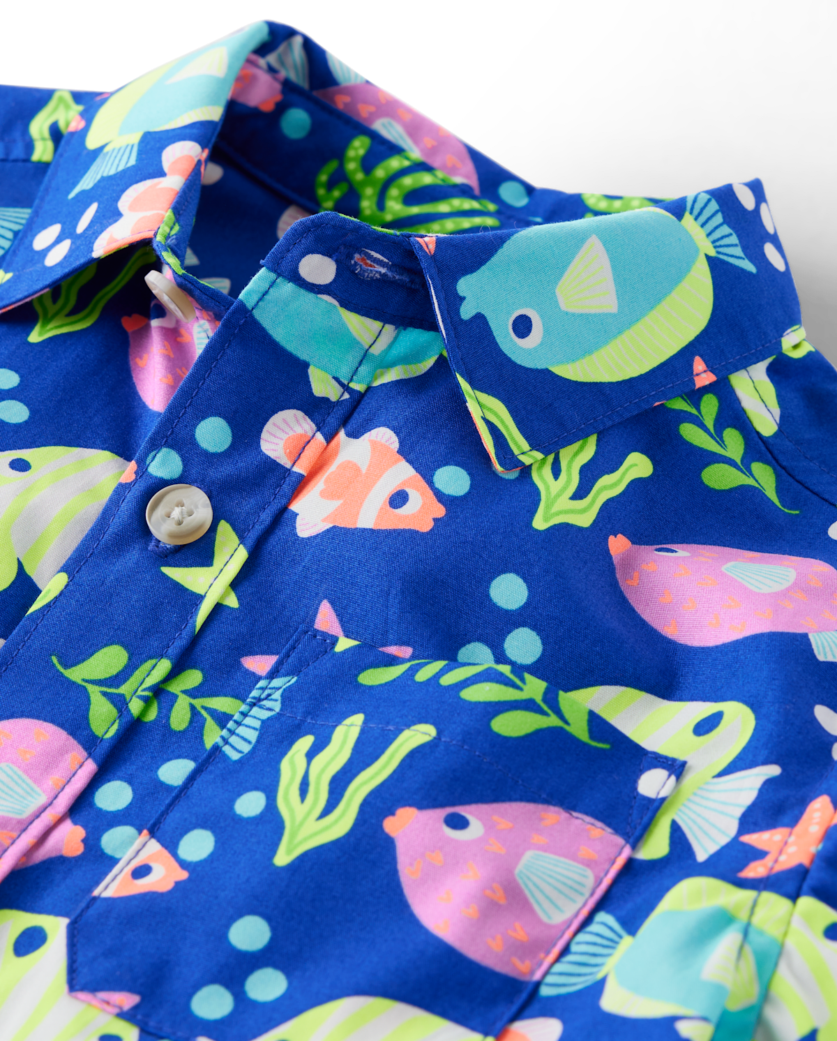 Детские рубашки Gymboree Boys Fish Button Up Shirt - Splish-Splash