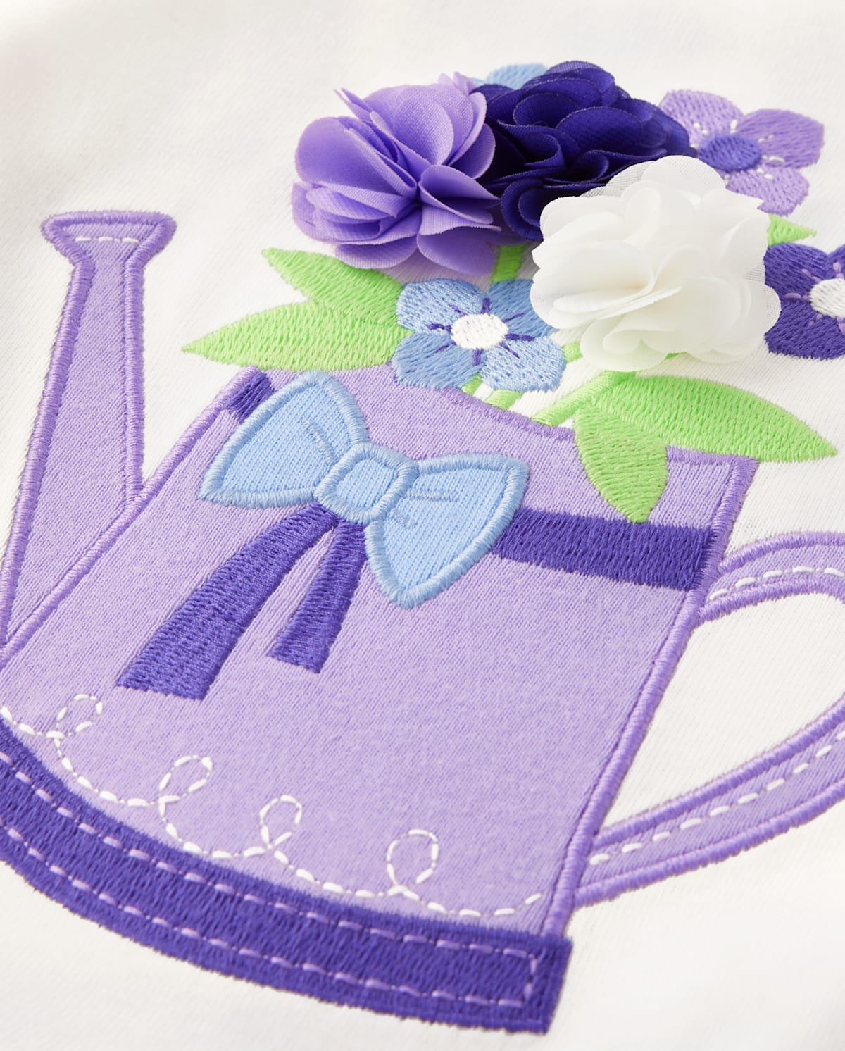 Детские топы Gymboree Girls Embroidered Floral Watering Can Top - Lovely Lavender