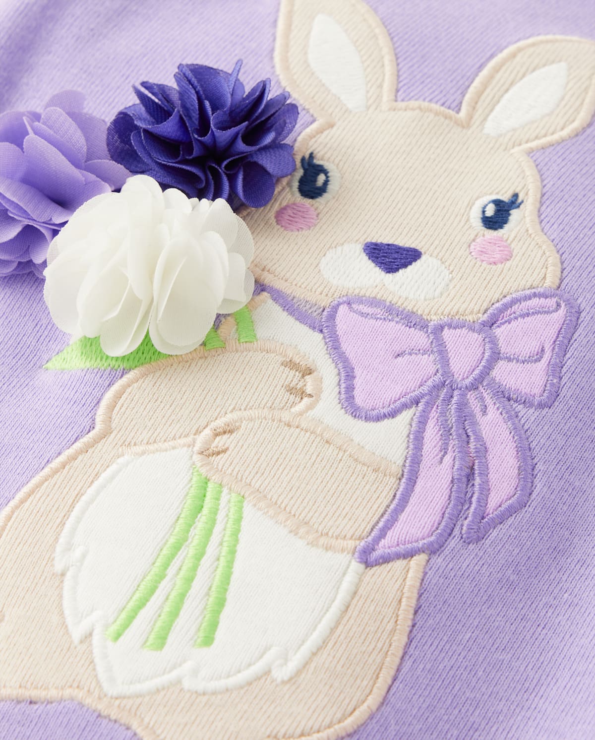 Детские топы Gymboree Girls Embroidered Bunny Flower Top - Lovely Lavender