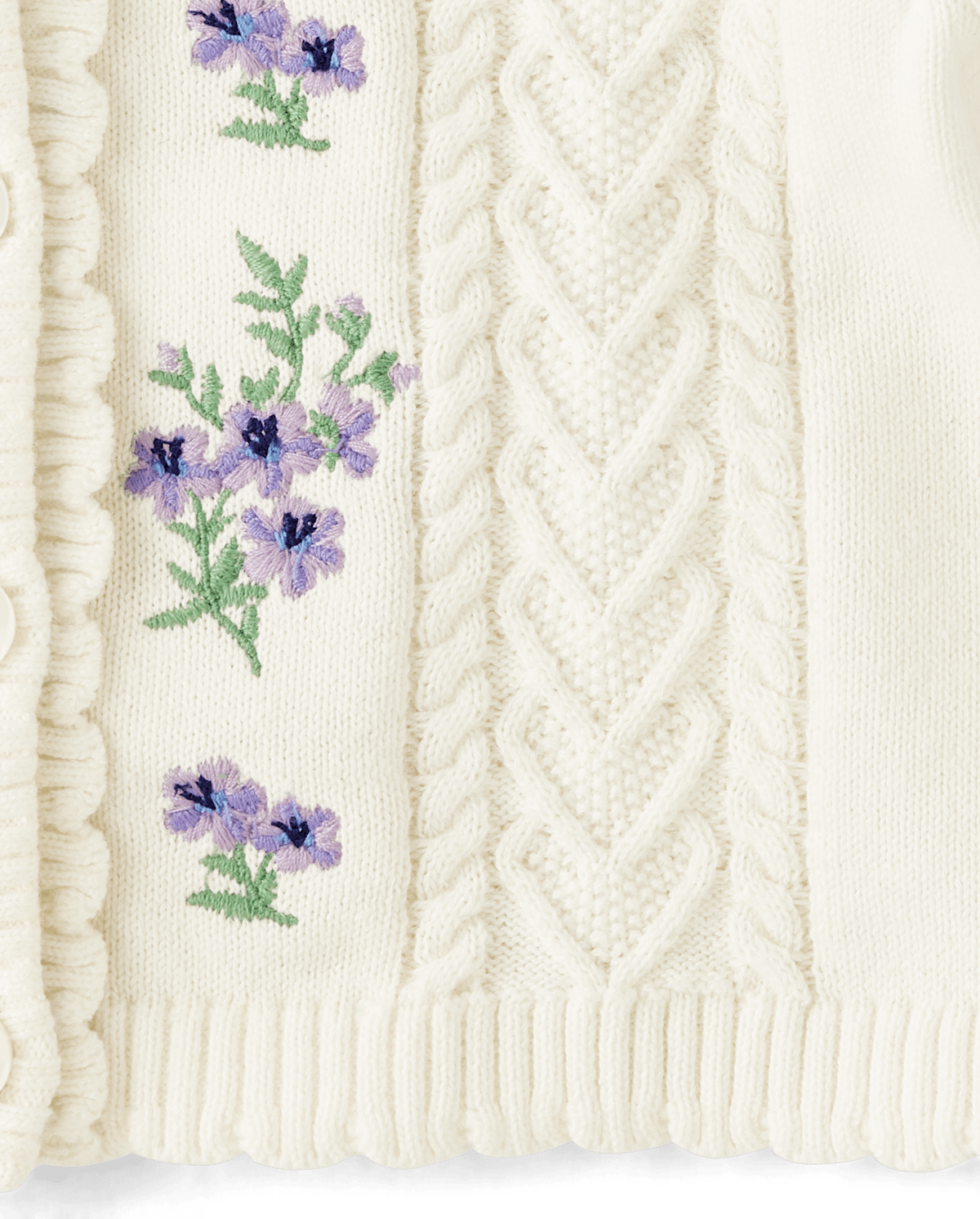 Детские кардиганы Gymboree Baby Girls Floral Cable Knit Sweater Cardigan — фото 2