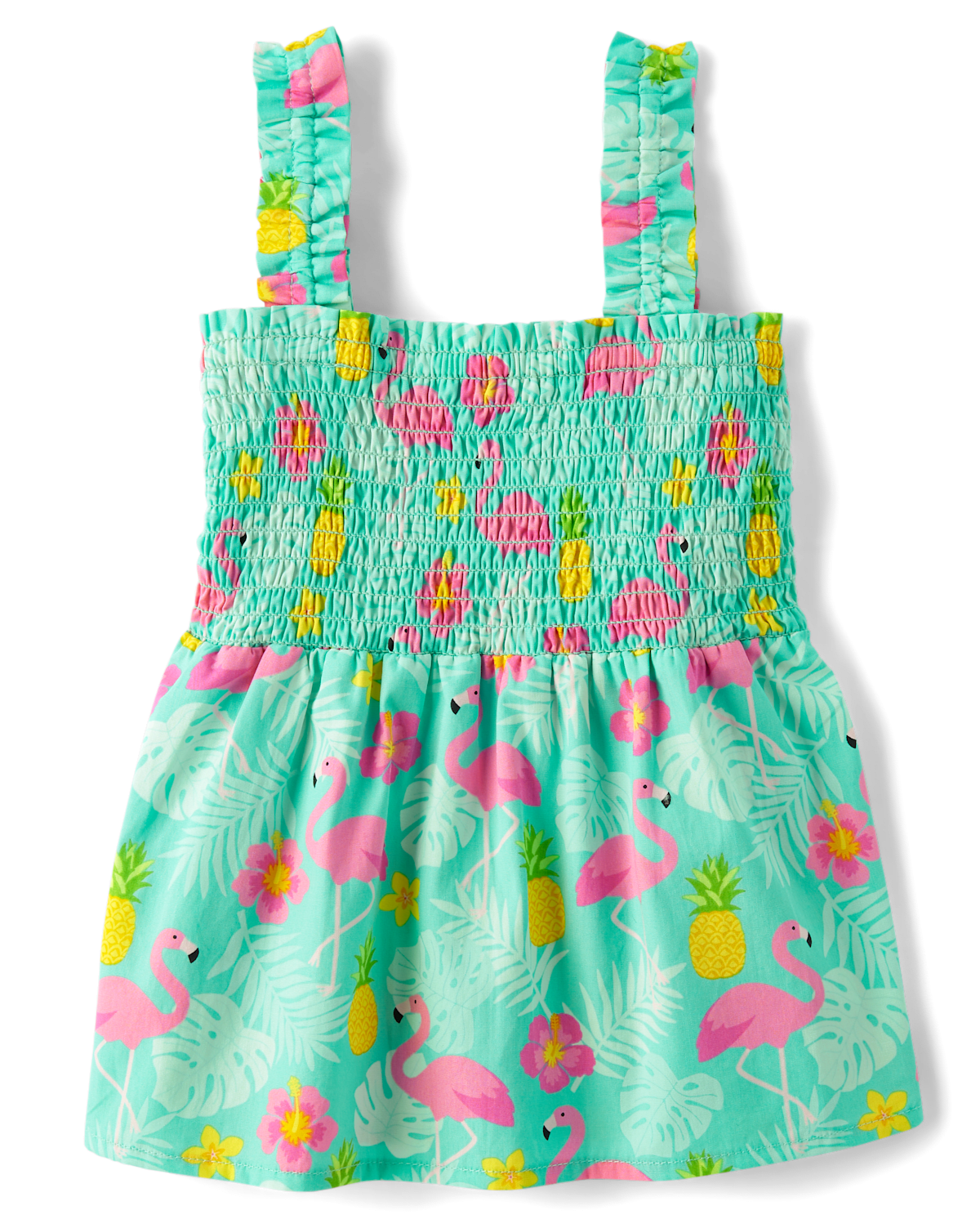 Детские топы Gymboree Girls Flamingo Ruffle Tank Top - Seaside Palms