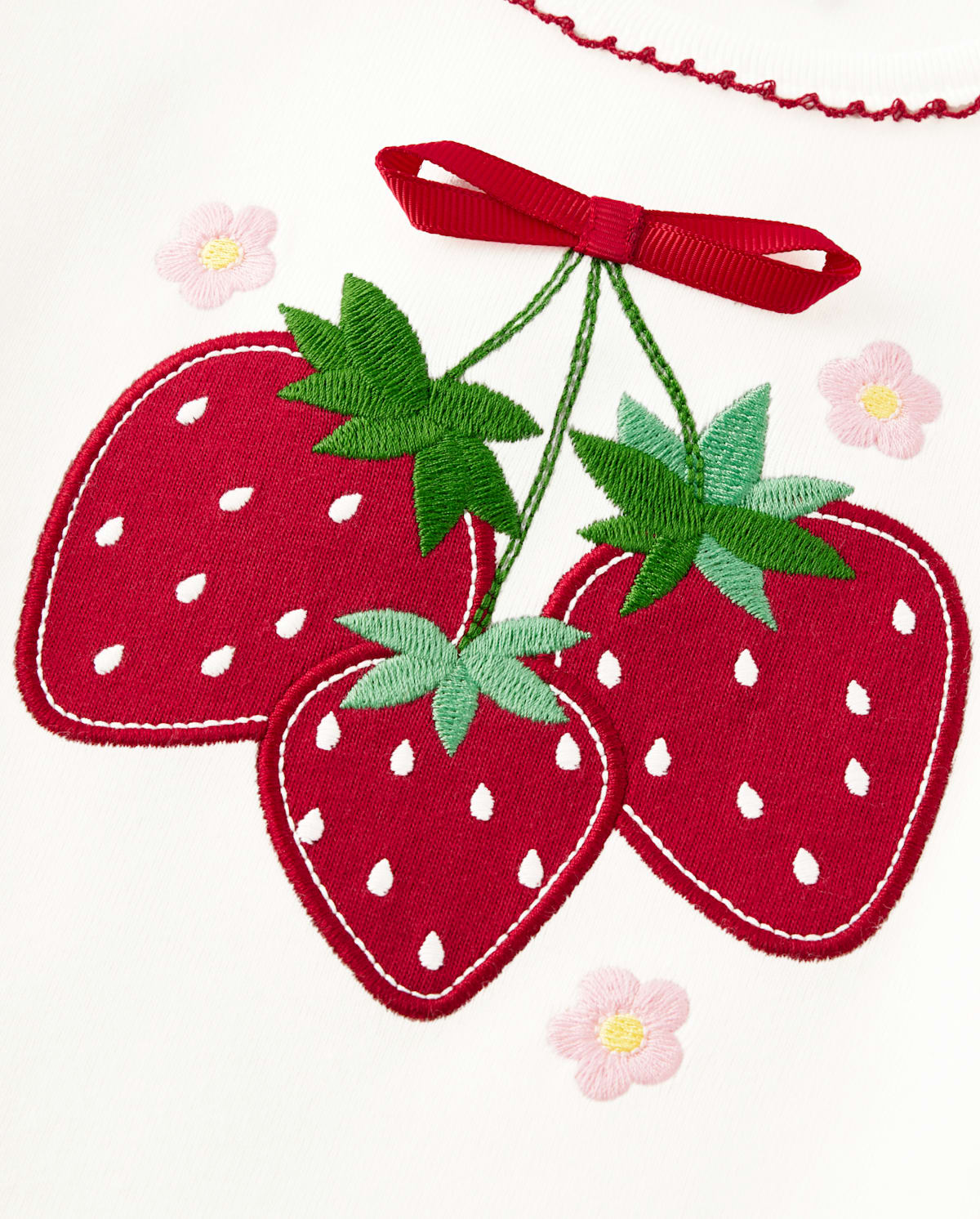 Детские топы Gymboree Girls Embroidered Strawberry Peplum Top - Strawberry Sweetie