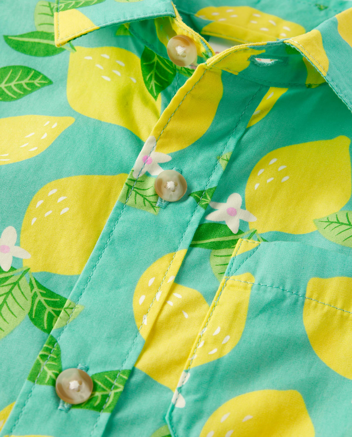 Детские рубашки Gymboree Boys Lemon Poplin Button Up Shirt - Little Essentials