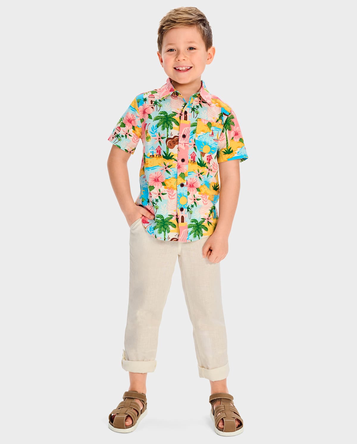 Детские рубашки Gymboree Boys Hawaiian Button Up Shirt - Little Essentials — фото 2