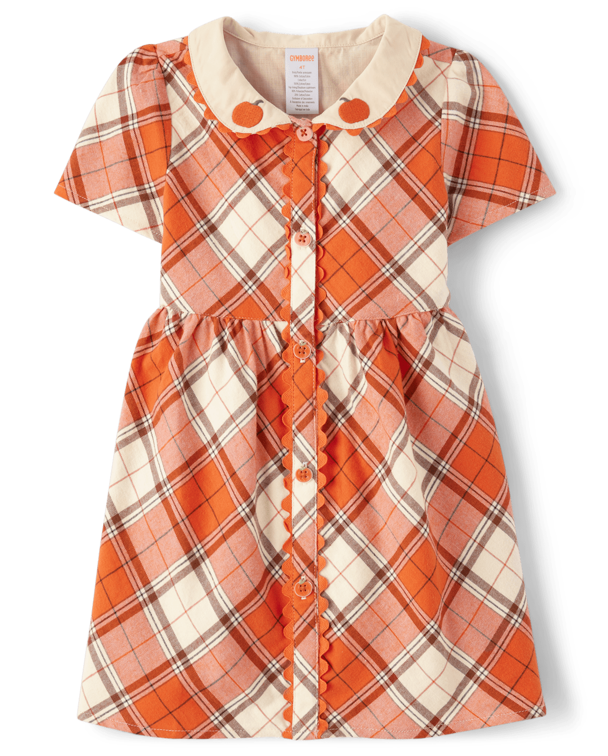 Детские платья Gymboree Girls Plaid Pumpkin Shirt Dress - Autumn Adventures