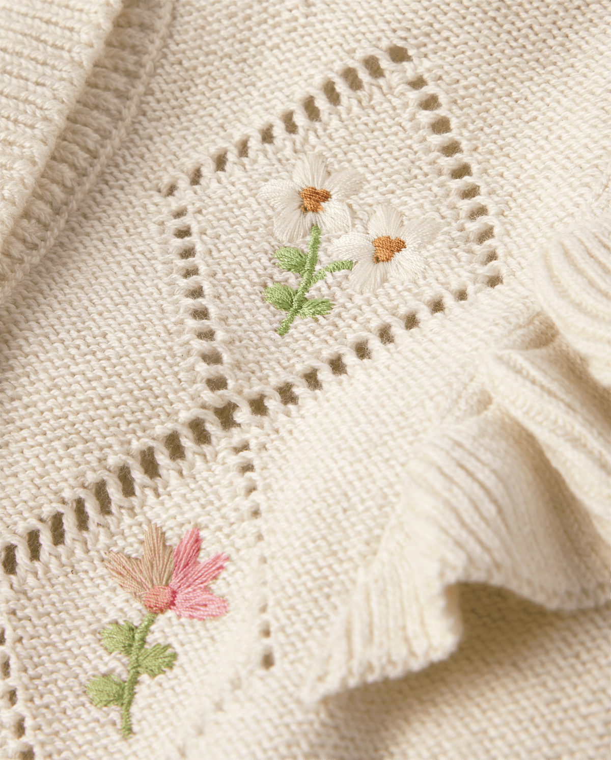 Детские кардиганы Gymboree Girls Embroidered Floral Diamond Cardigan - Country Charm