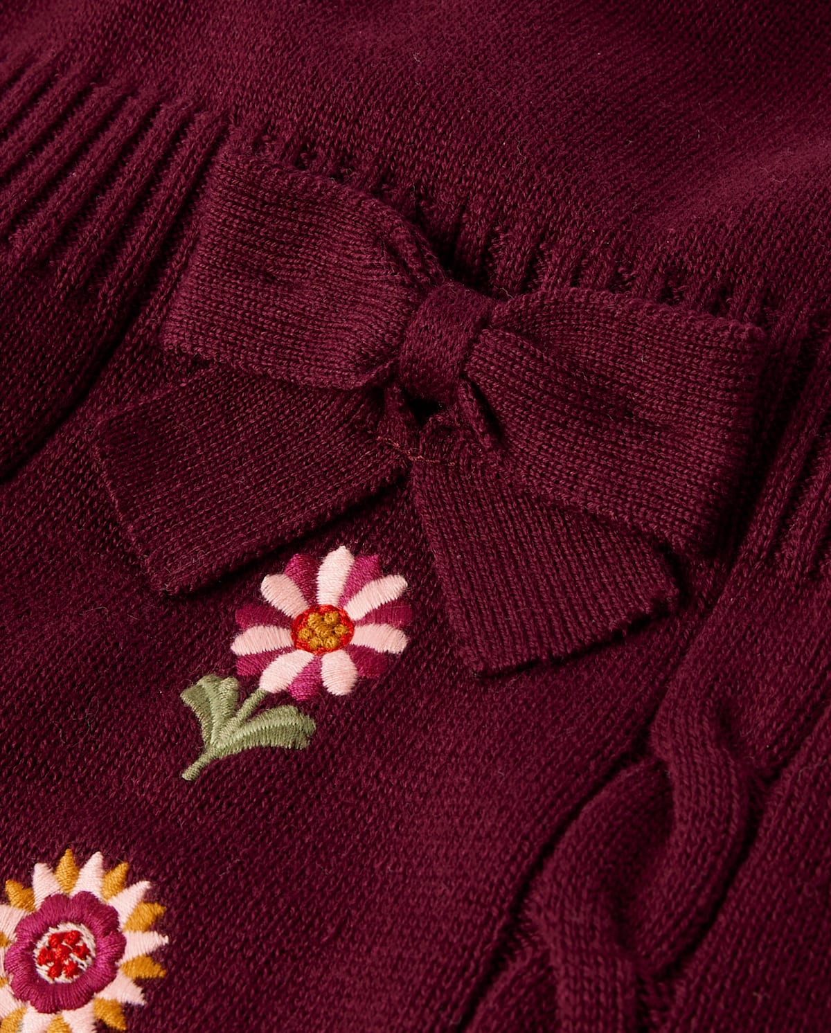Детские платья Gymboree Girls Embroidered Floral Cable Knit Sweater Dress - Country Charm