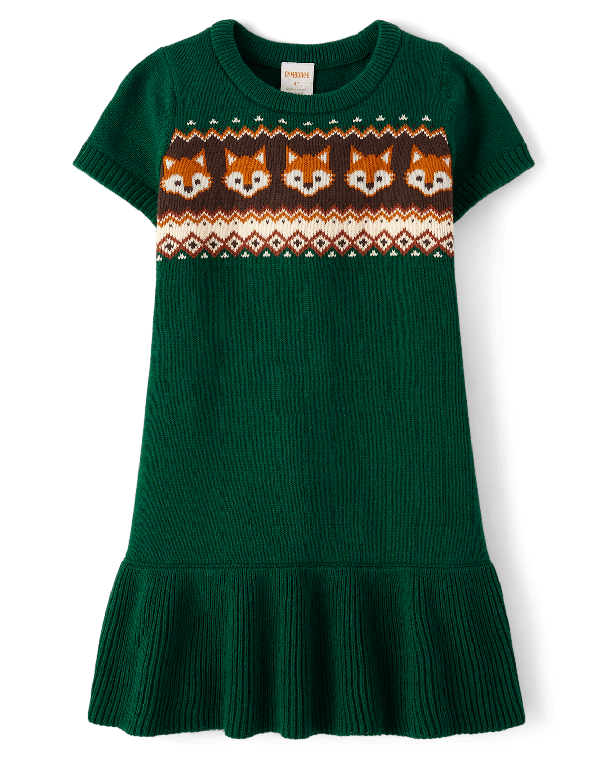 Детские платья Gymboree Girls Intarsia Fox Fairisle Sweater Dress - Autumn Adventures