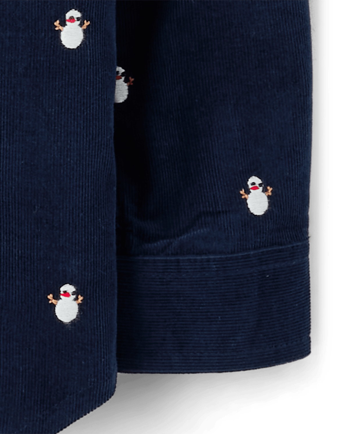 Детские рубашки Gymboree Boys Schiffli Snow Man Corduroy Button Up Shirt - Royal Christmas — фото 4