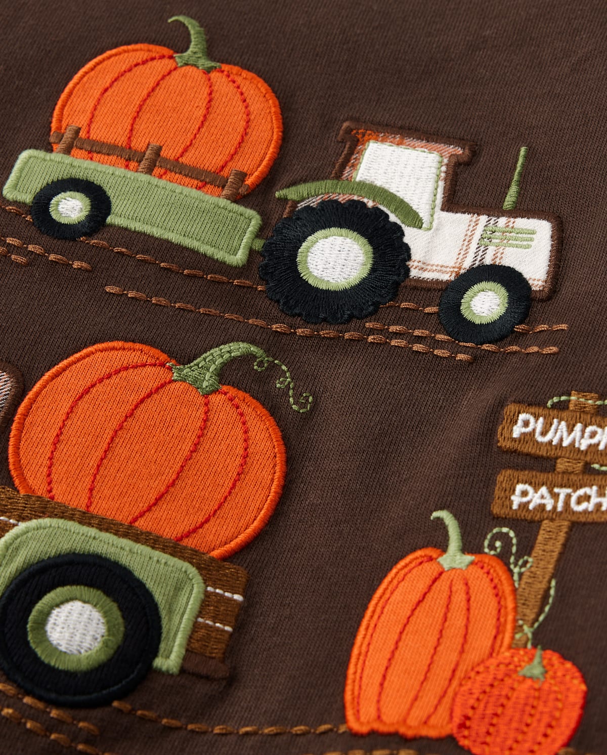 Детские топы Gymboree Boys Embroidered Pumpkin Tractor Top - Autumn Adventures