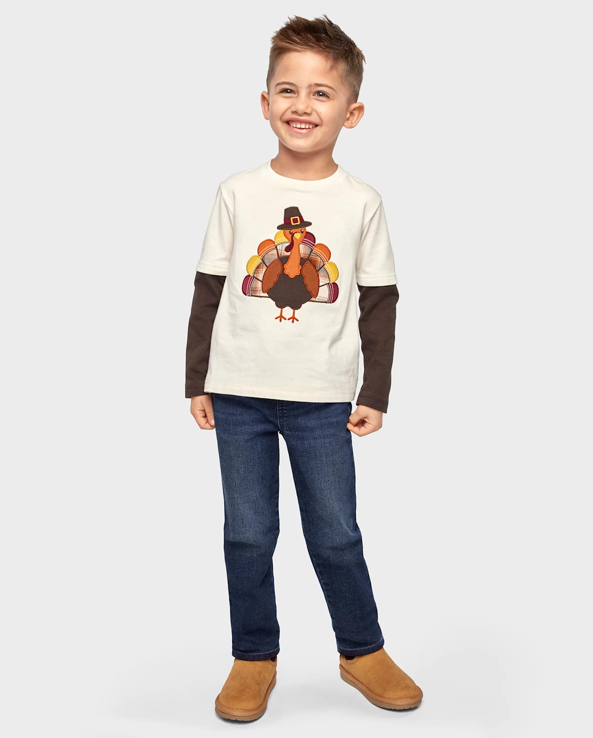 Детские топы Gymboree Boys Embroidered Turkey Layered Top - Autumn Adventures — фото 2