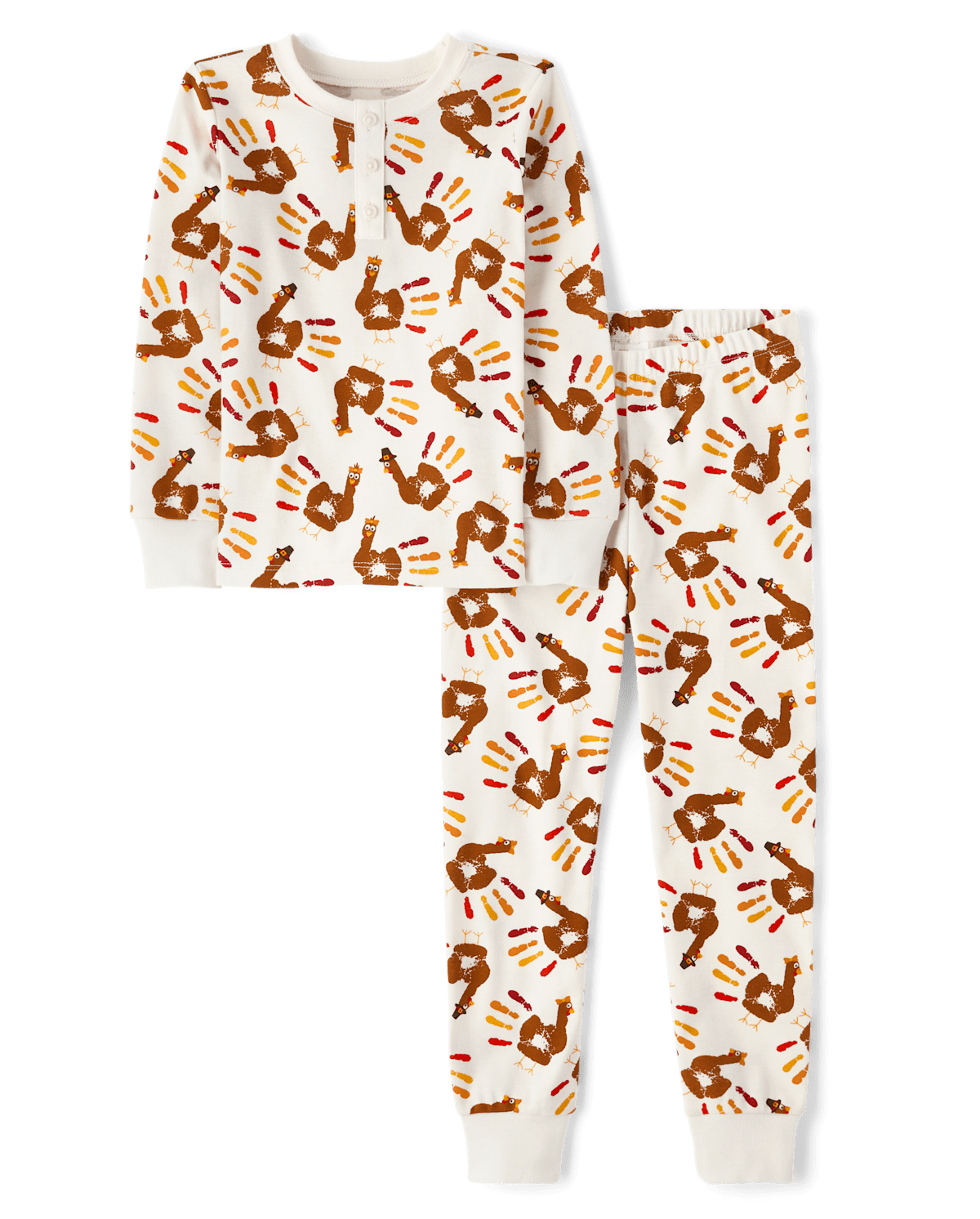 Детские пижамы Gymboree Kids Hand Turkey Henley Snug Fit Cotton Pajamas