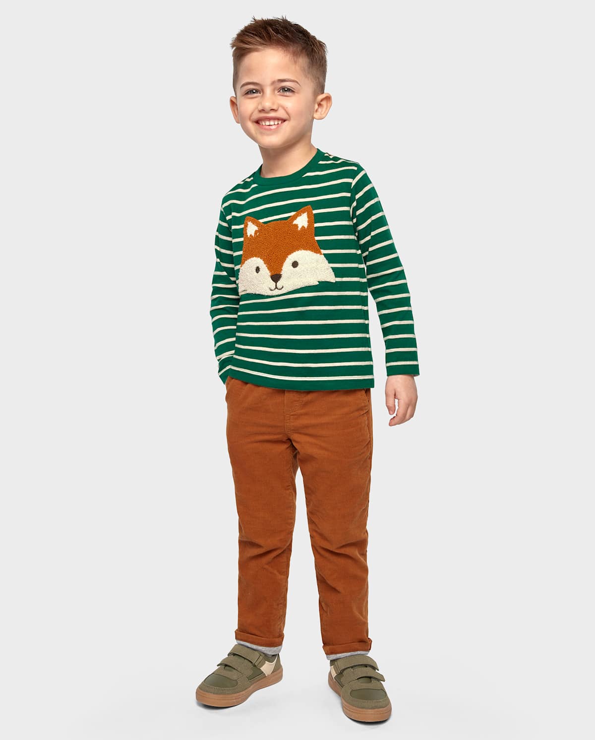 Детские топы Gymboree Boys Striped Embroidered Fox Top - Autumn Adventures — фото 2