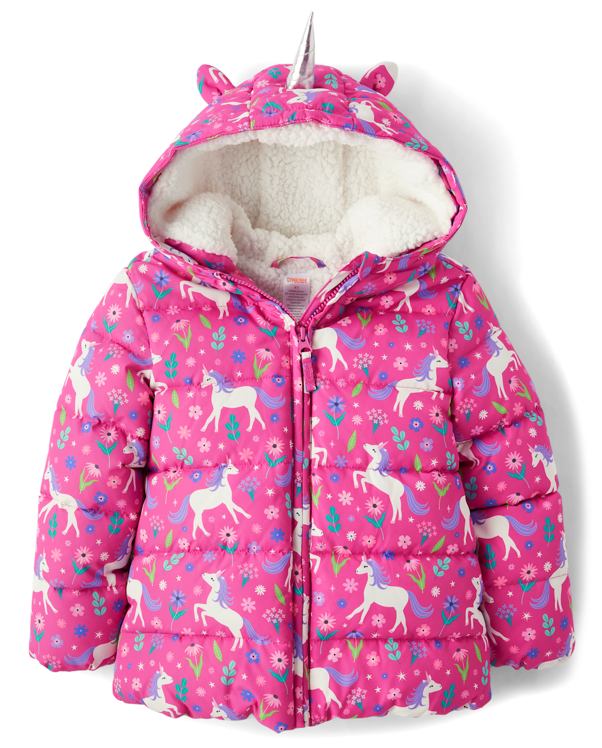 Детские куртки Gymboree Girls Unicorn Puffer Jacket - Dino Friends