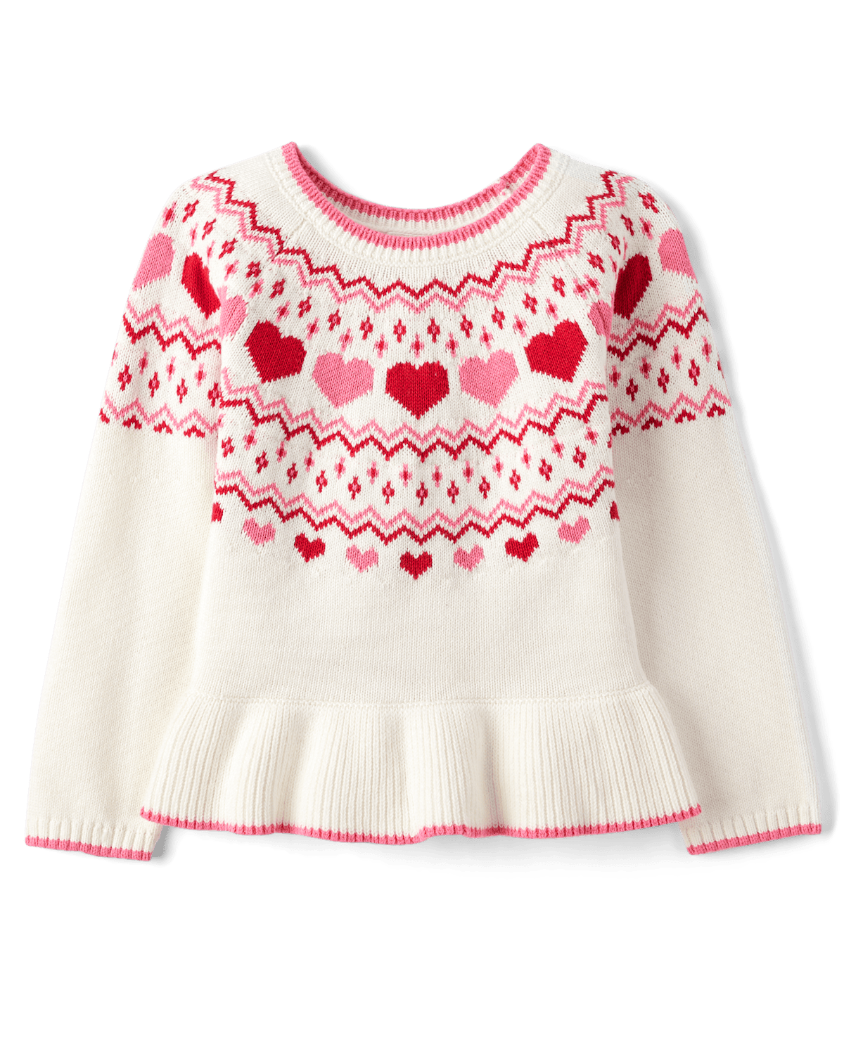 Детские свитеры Gymboree Girls Fairisle Heart Peplum Sweater - Mini Valentine