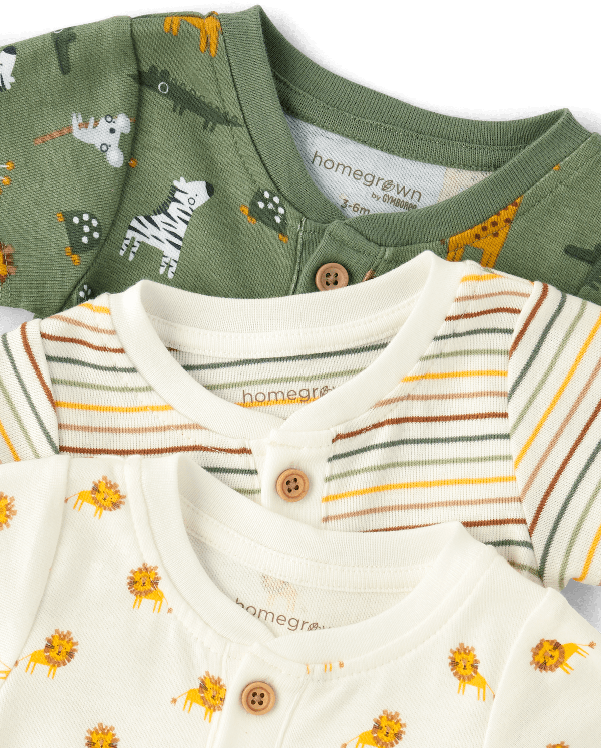 Детский боди Gymboree с животными, 3 шт