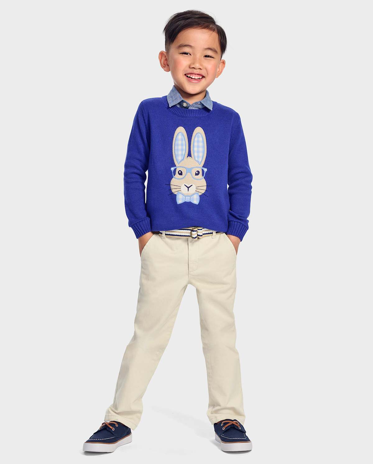 Детские свитеры Gymboree Boys Embroidered Bunny Sweater - Blue Belle — фото 2