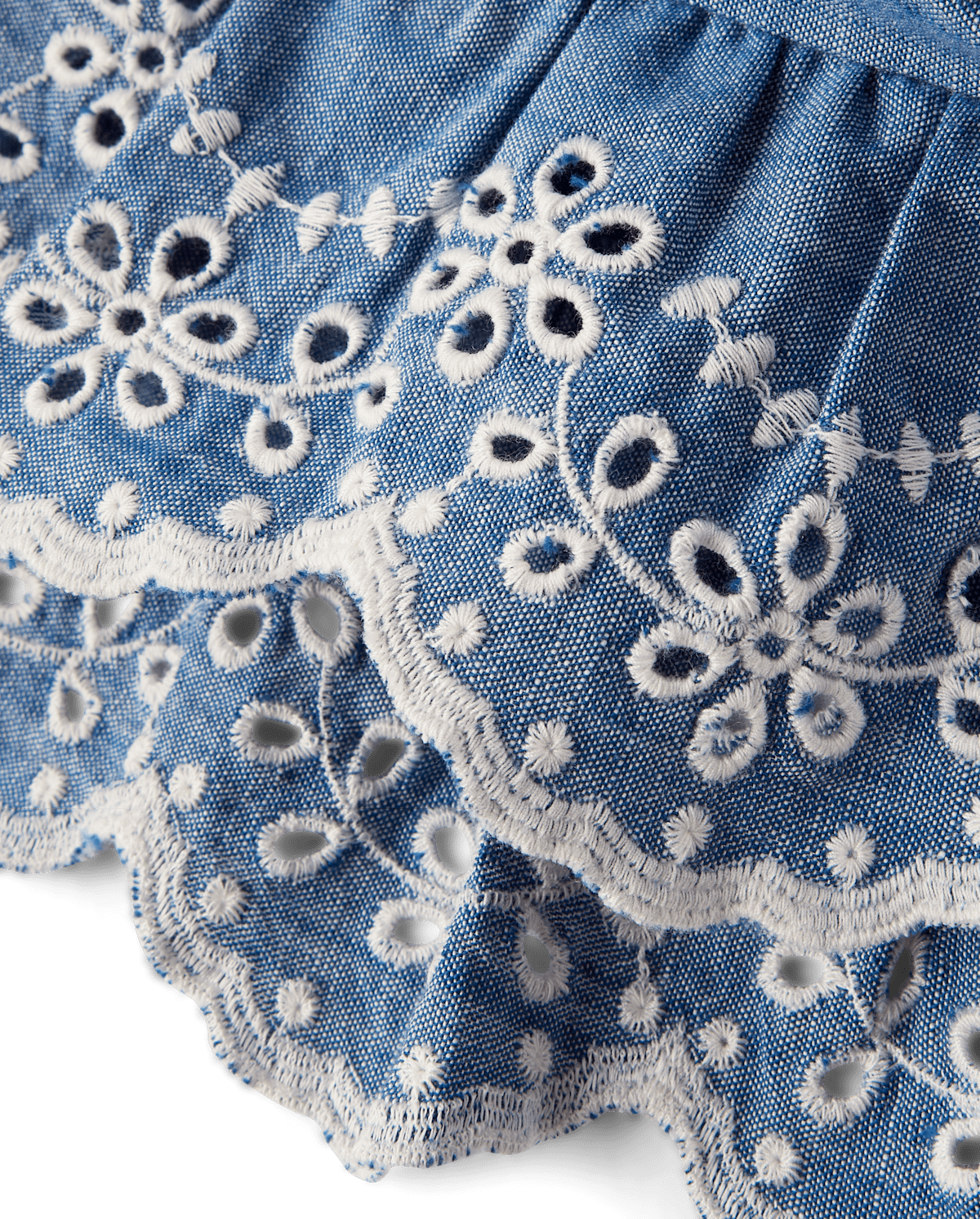 Детские юбки Gymboree Girls Eyelet Chambray Tiered Skort - Blue Belle
