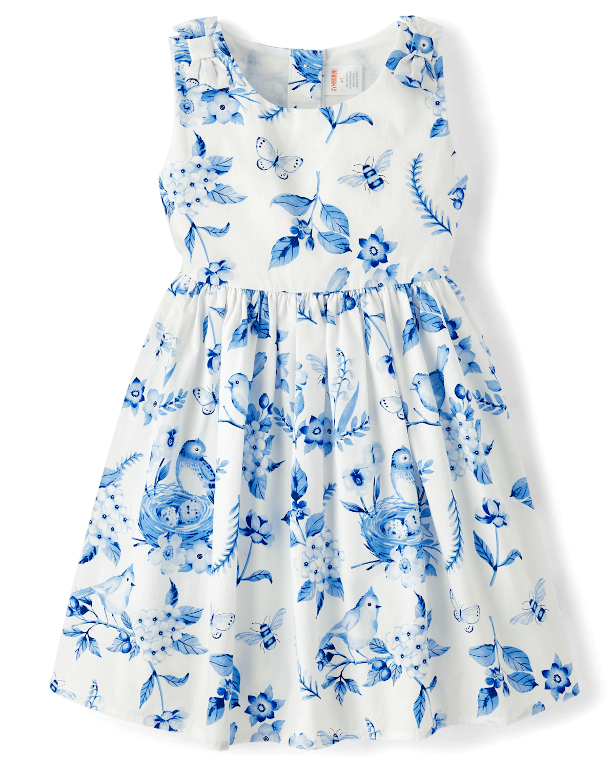 Детские платья Gymboree Girls Mommy And Me Floral Bird Bow Fit And Flare Dress - Blue Belle
