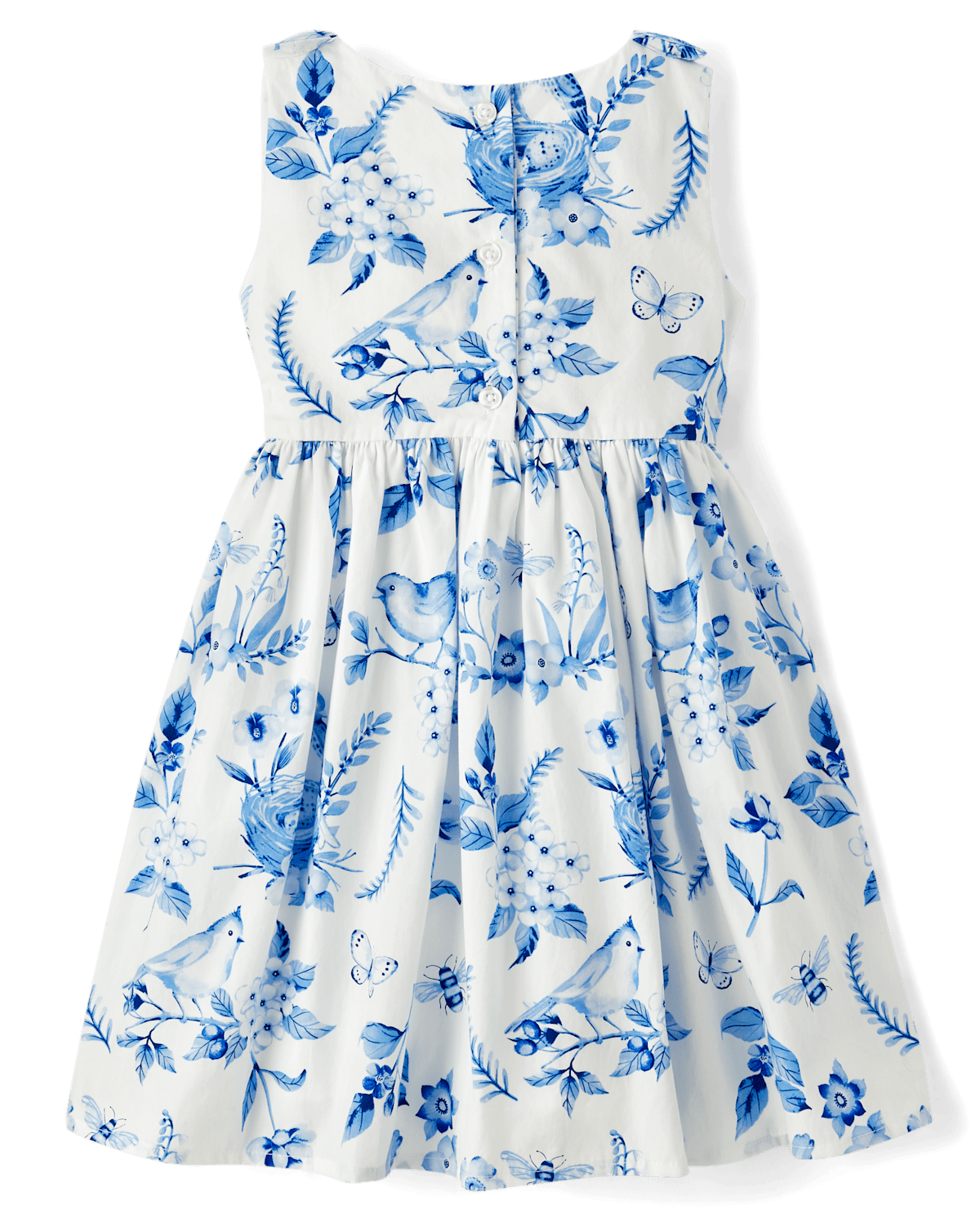 Детские платья Gymboree Girls Mommy And Me Floral Bird Bow Fit And Flare Dress - Blue Belle — фото 3