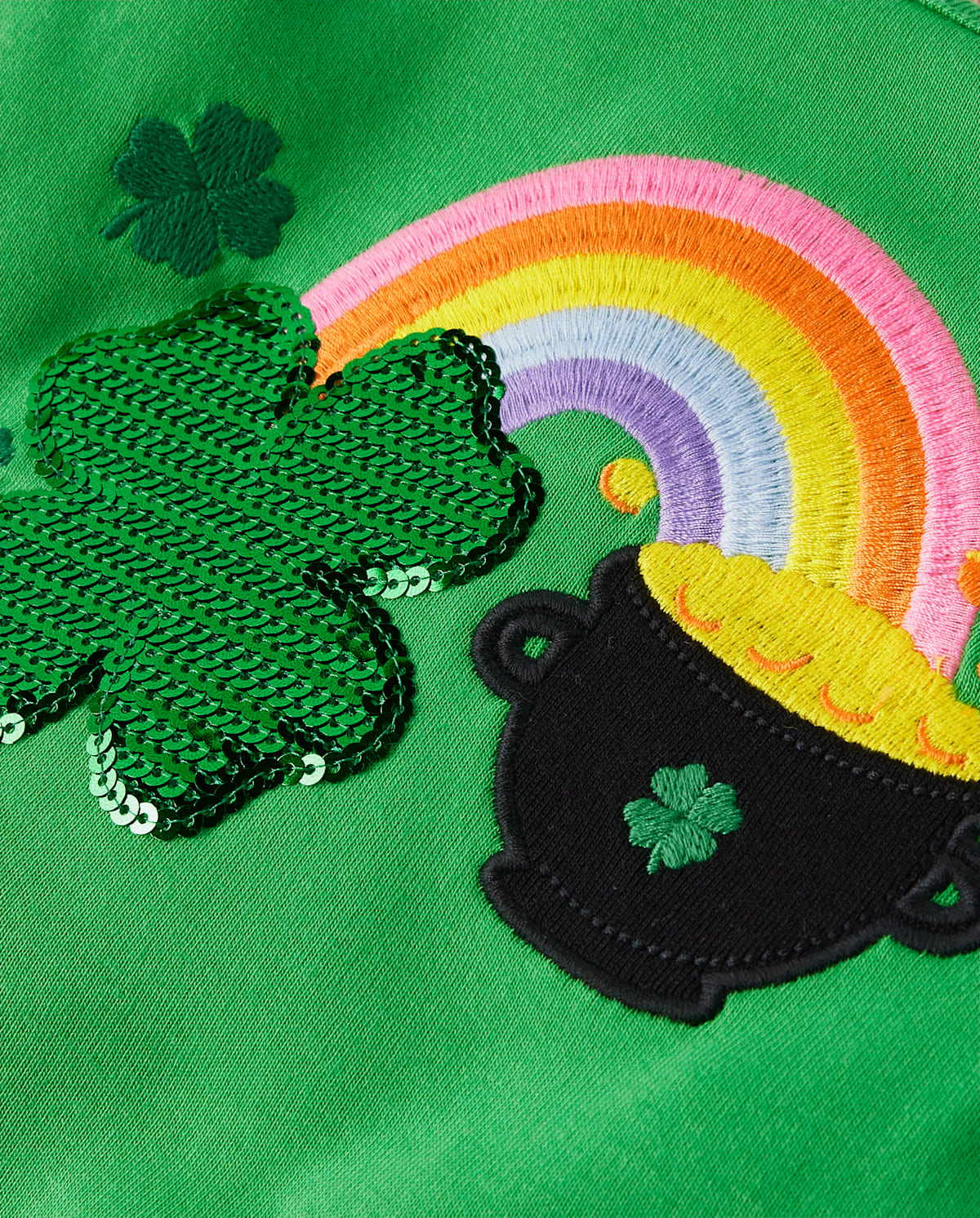 Детские топы Gymboree Girls Rainbow Sequin Shamrock Top - Little Leprechaun