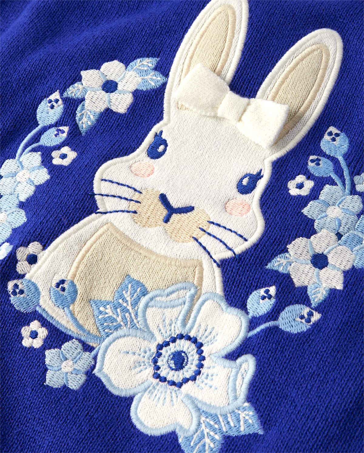 Детские свитеры Gymboree Girls Embroidered Floral Bunny Sweater - Blue Belle