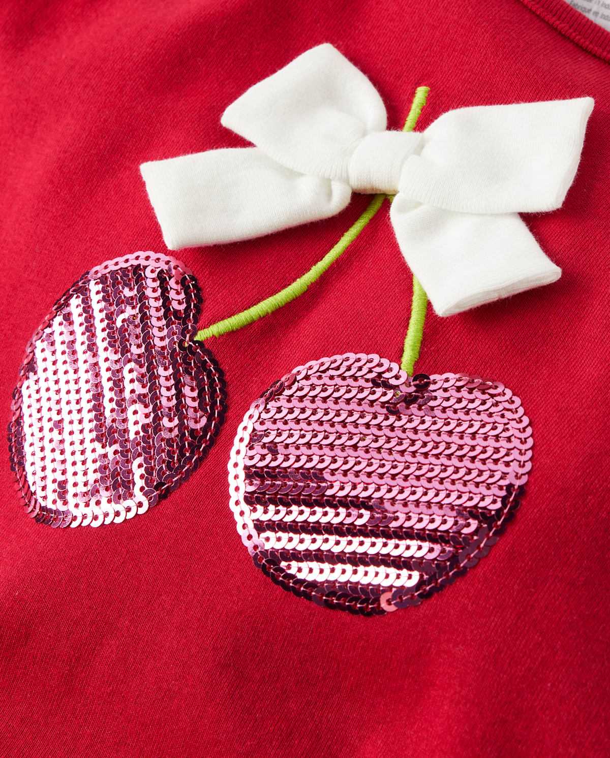 Детские топы Gymboree Girls Sequin Cherry Top - Sweet Summer