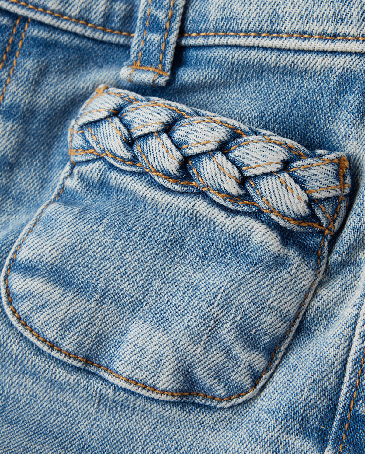 Детские джинсы Gymboree Girls Braided Patch Pocket Wide Leg Jeans - Little Essentials