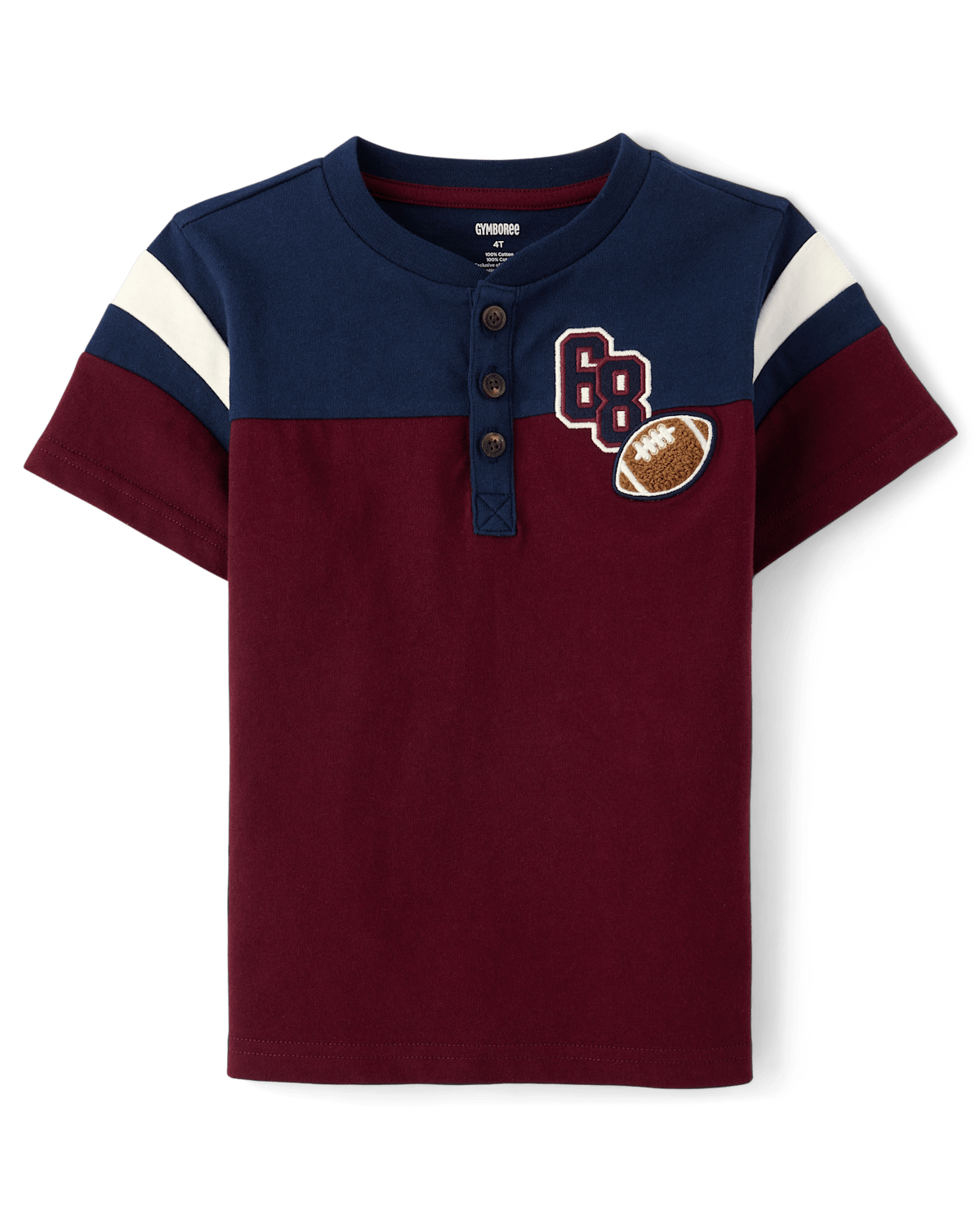 Детские топы Gymboree Boys Colorblock Varsity Henley Top - Campus Cuties — фото 2