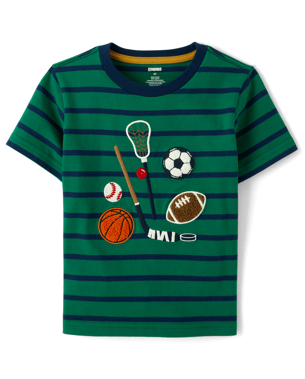 Детские топы Gymboree Boys Striped Embroidered Sports Top - Campus Cuties — фото 2