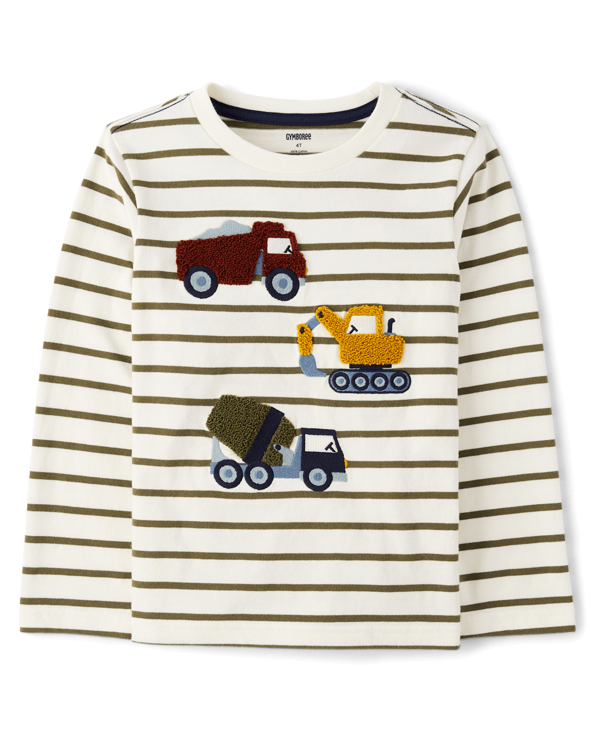 Детские топы Gymboree Boys Striped Construction Vehicle Top - Highland Hills