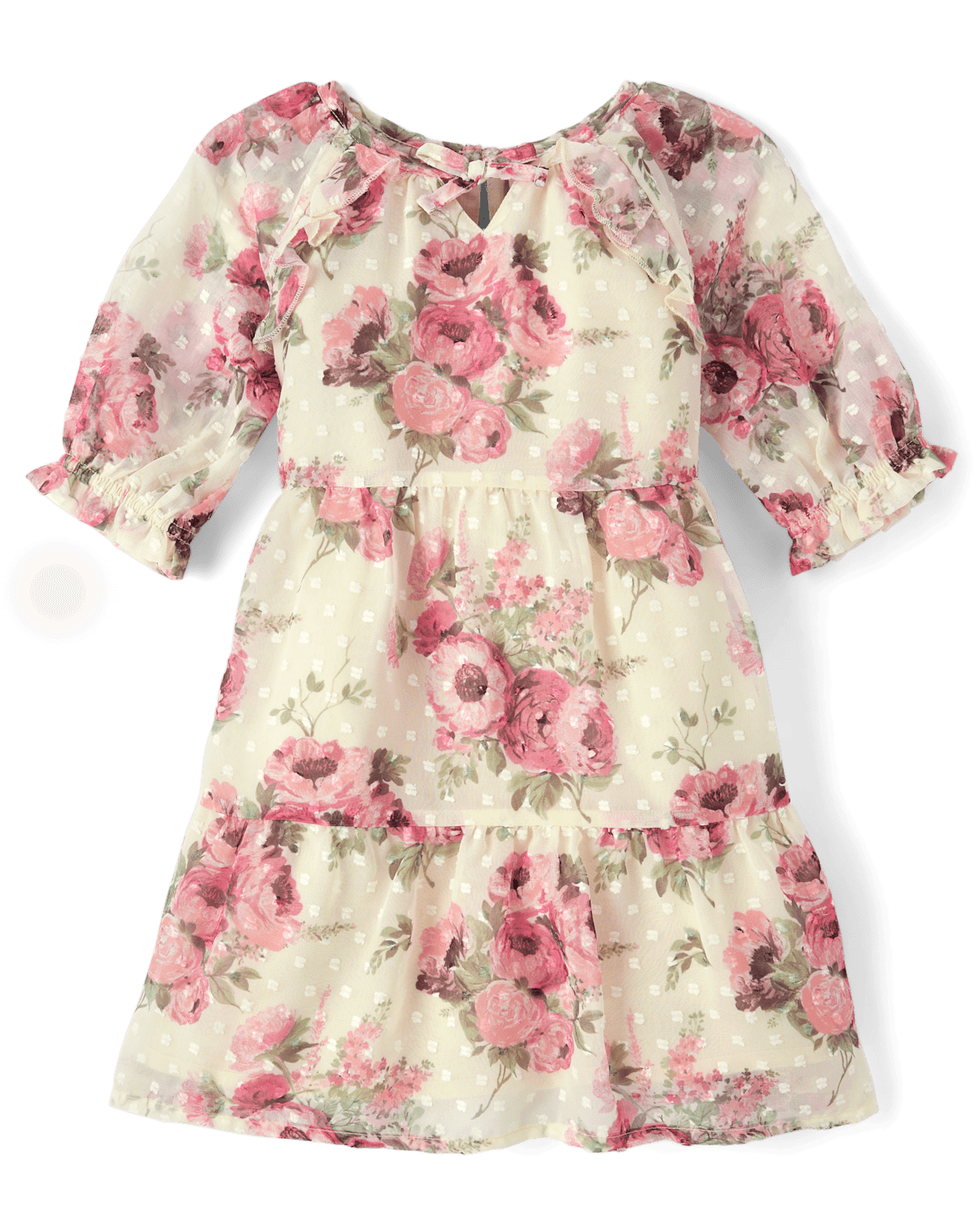 Детские платья Gymboree Girls Floral Clip Dot Tiered Dress - Highland Hills