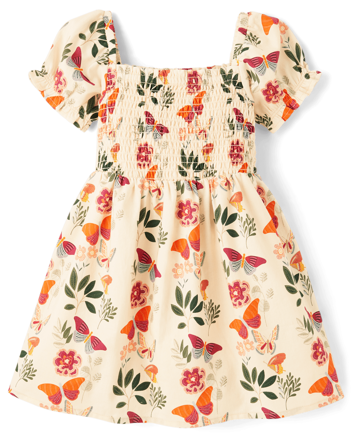 Детские платья Gymboree Girls Butterfly Flannel Smocked Dress - Fall Celebrations