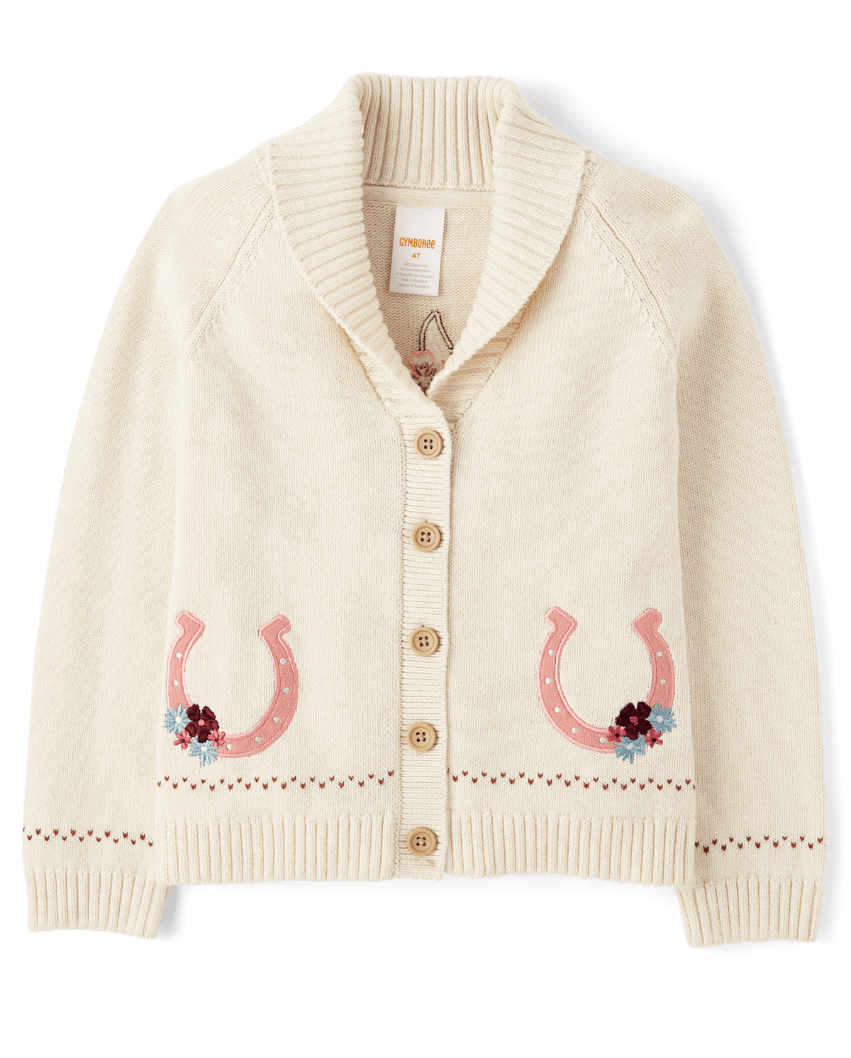 Детские кардиганы Gymboree Girls Embroidered Horse Shawl Cardigan - Highland Hills — фото 2