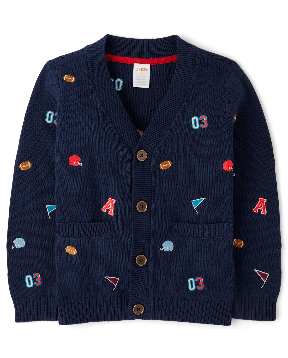 Детские кардиганы Gymboree Boys Embroidered Varsity Cardigan - Campus Cuties