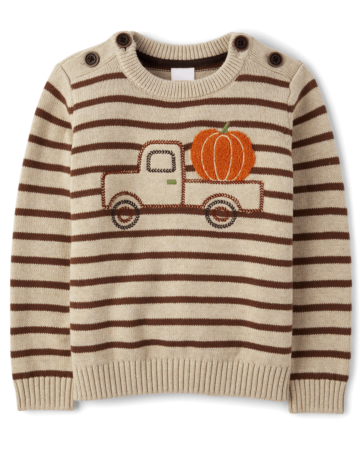 Детские свитеры Gymboree Boys Striped Embroidered Truck Sweater - Fall Celebrations