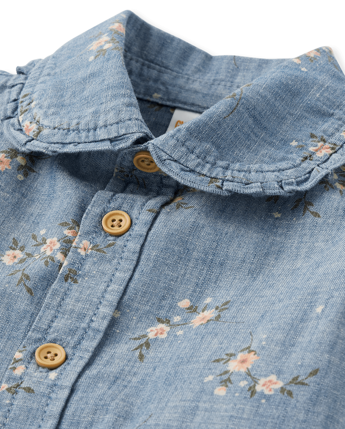 Детские рубашки Gymboree Girls Floral Chambray Button Up Shirt - Highland Hills