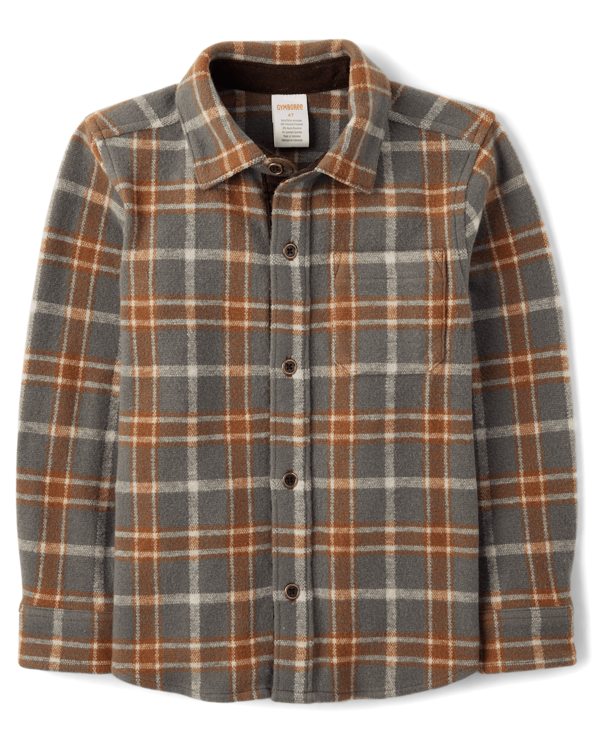 Детские рубашки Gymboree Boys Plaid Luxe Cozy Knit Button Up Shirt - Highland Hills